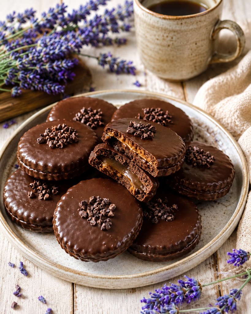 Alfajores de avena y cacao